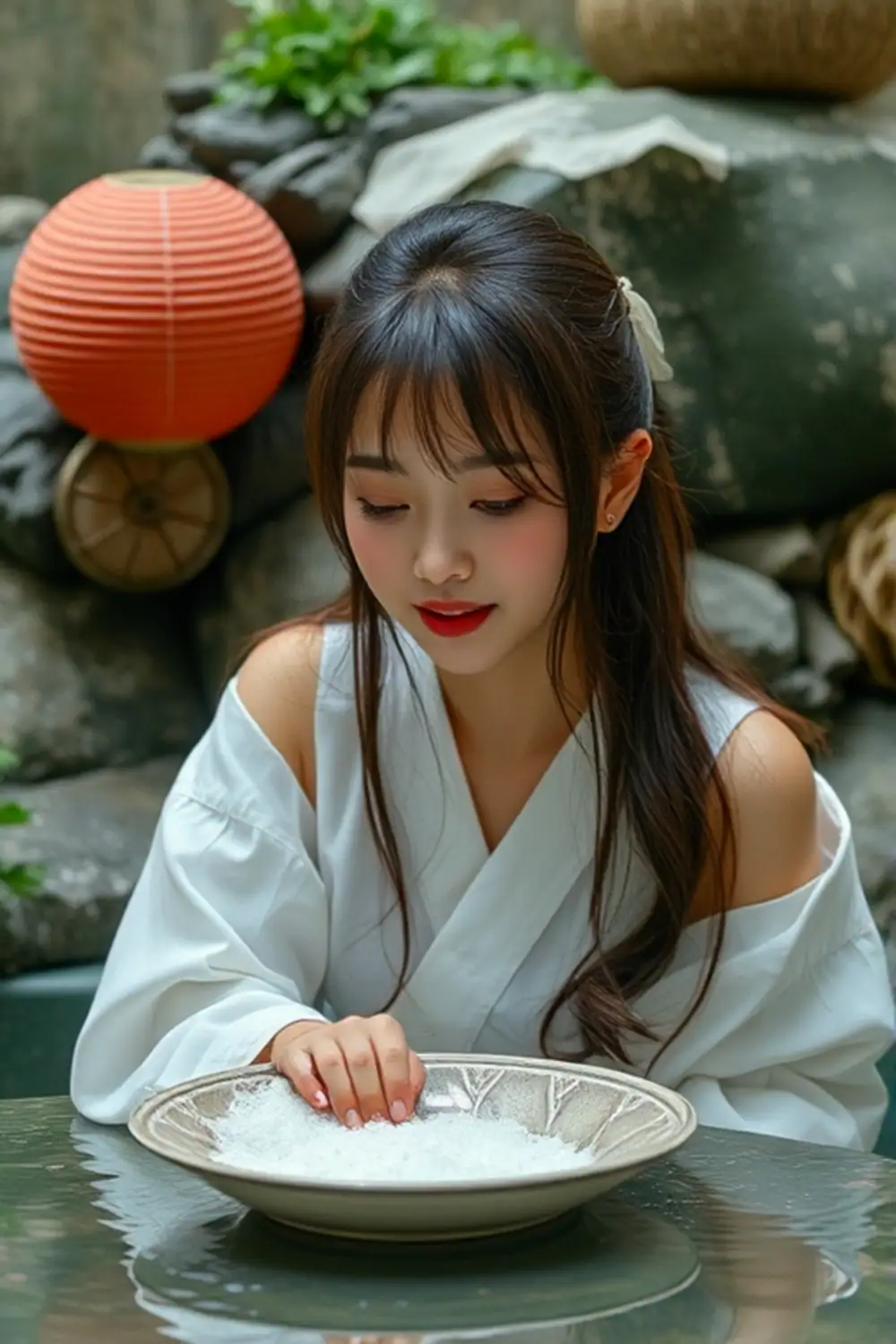 ネオンレインのポートレート - ai prompt image generator output target