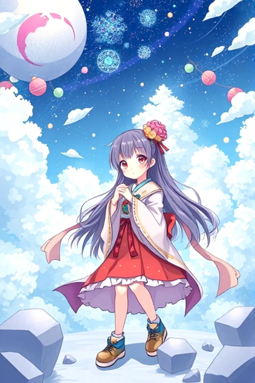魔法少女の変身シーン - ai prompt image generator output target