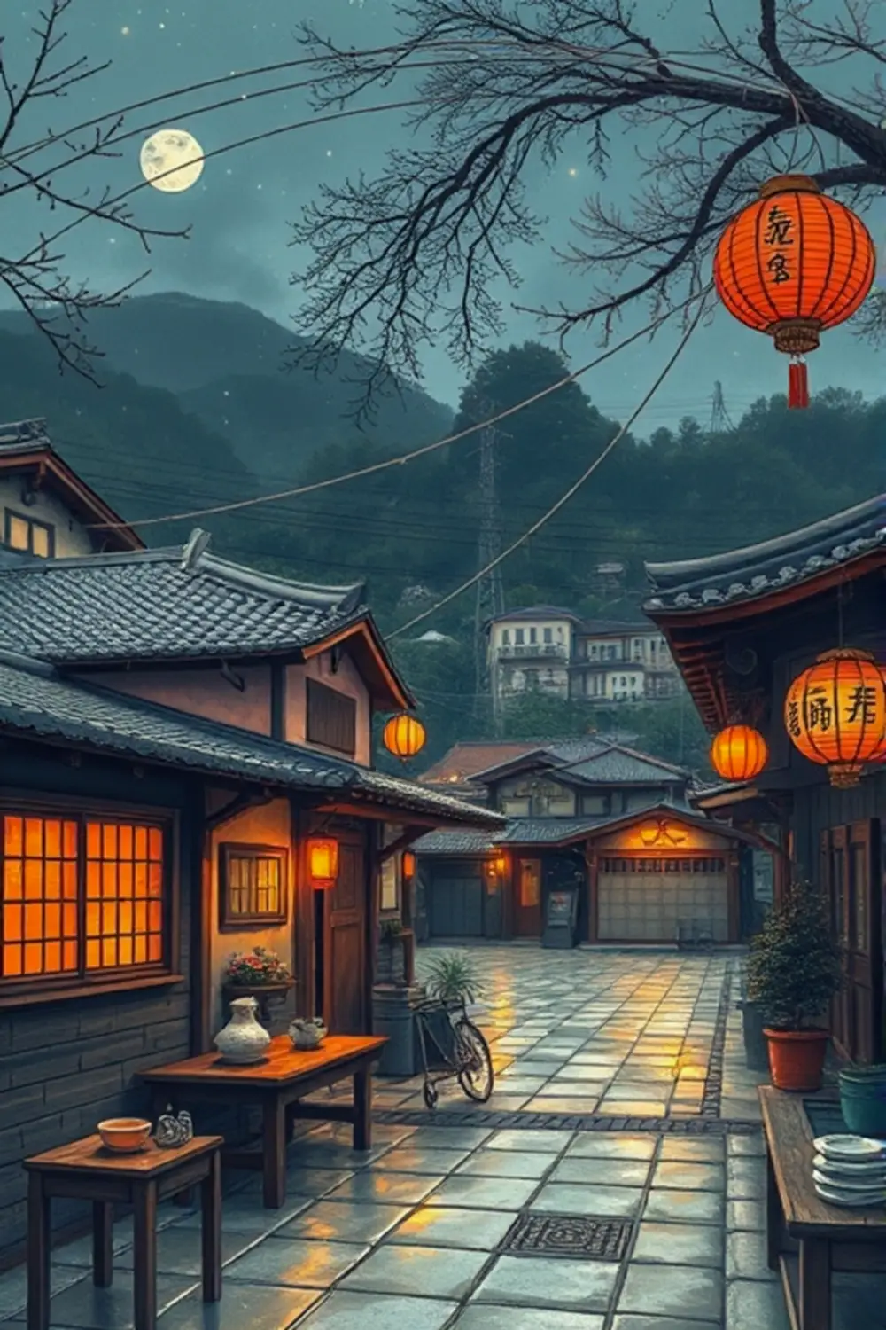 東京の夜の日常風景 - ai prompt image generator output target