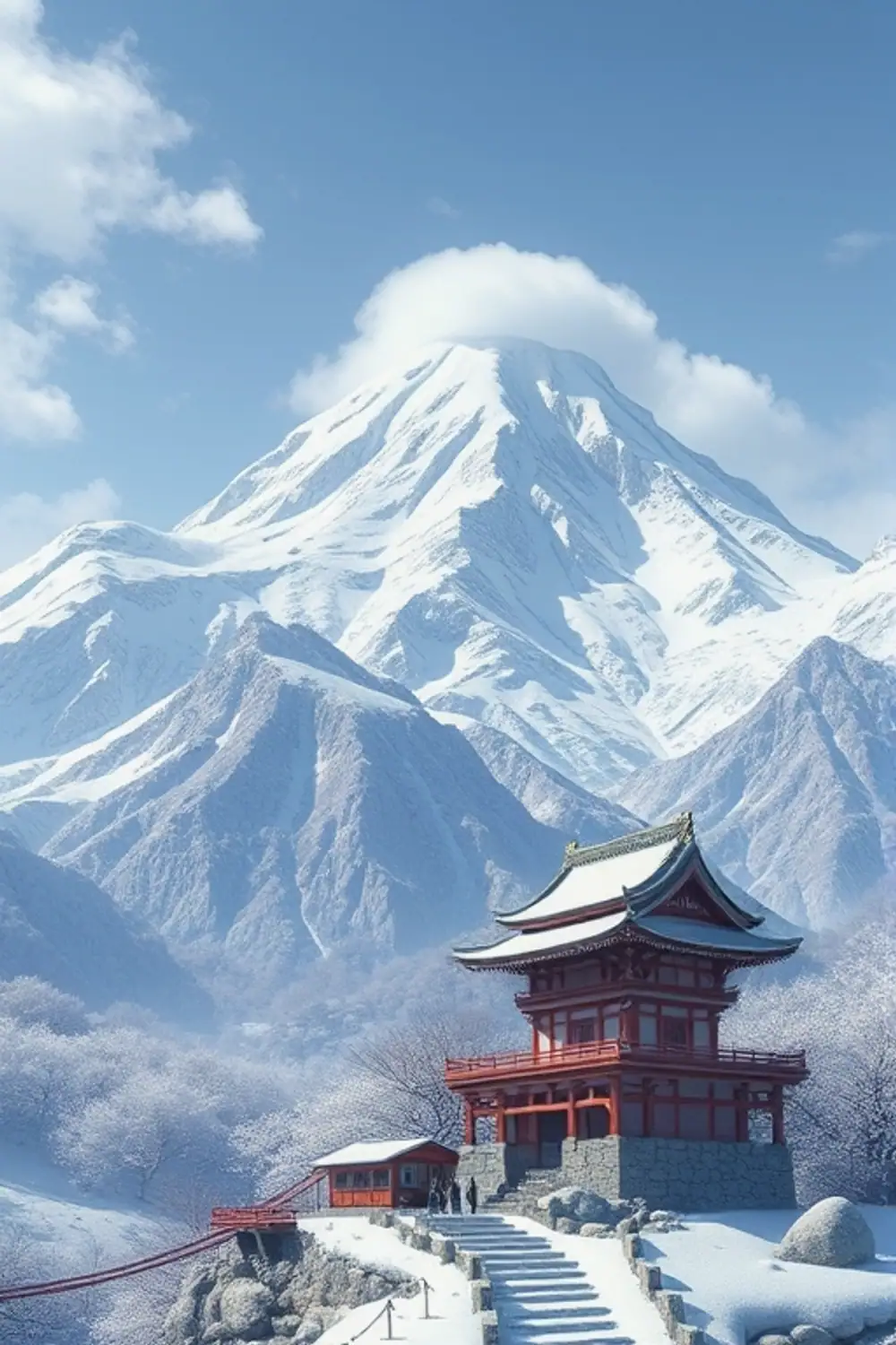 ローポリゴンの山と川 - ai prompt image generator output target