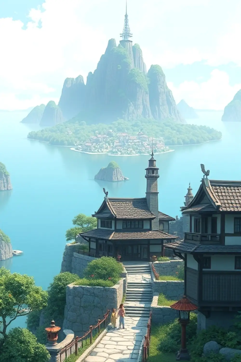 Пейзаж в стиле Studio Ghibli - ai prompt image generator output target