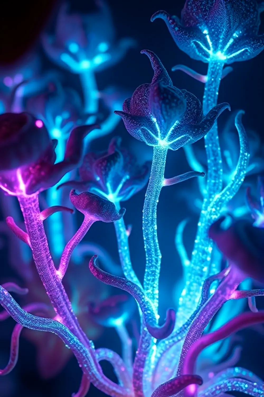 Bioluminescent Alien Flora - ai prompt image generator output target