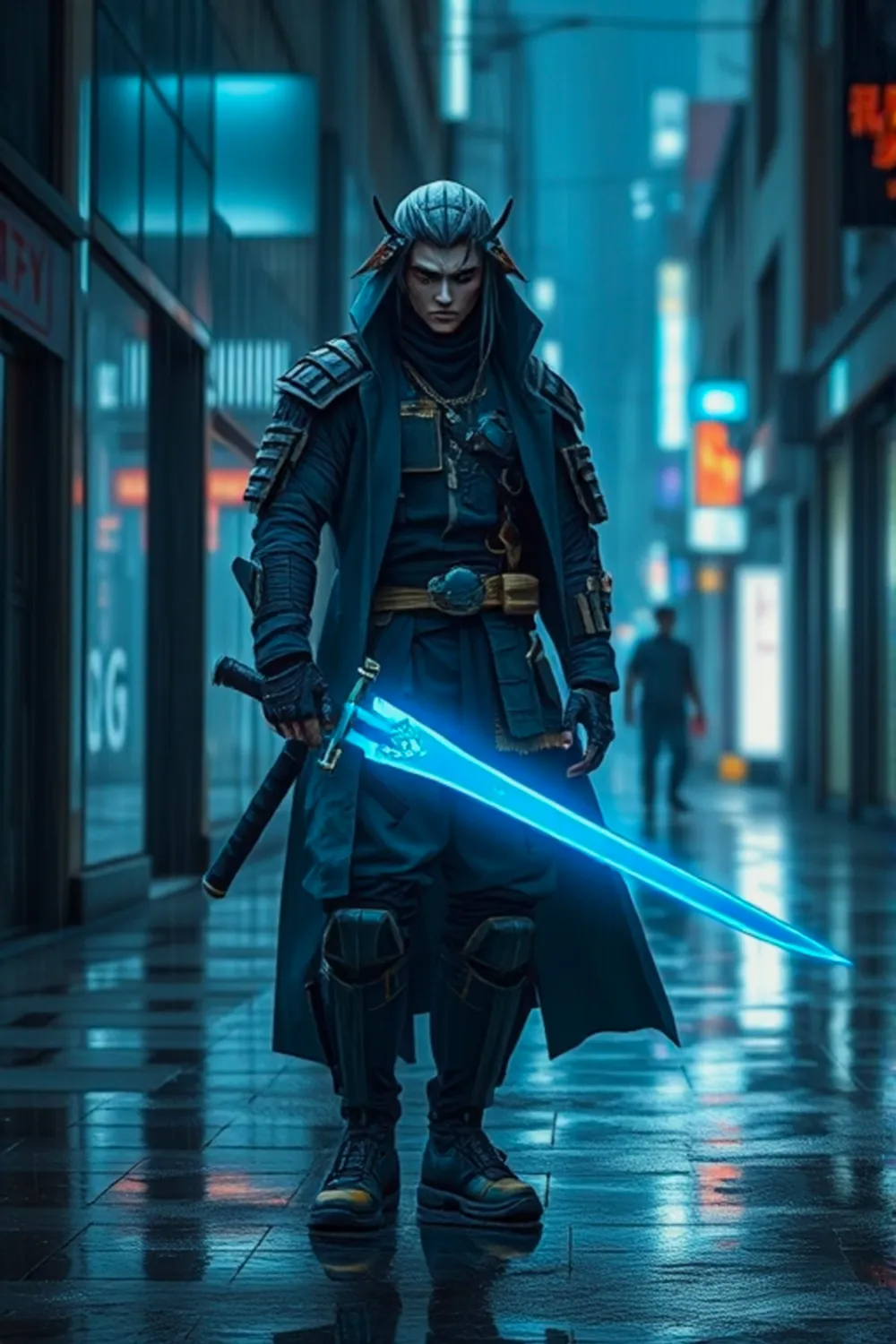 Cyberpunk Samurai Katana - ai prompt image generator output target