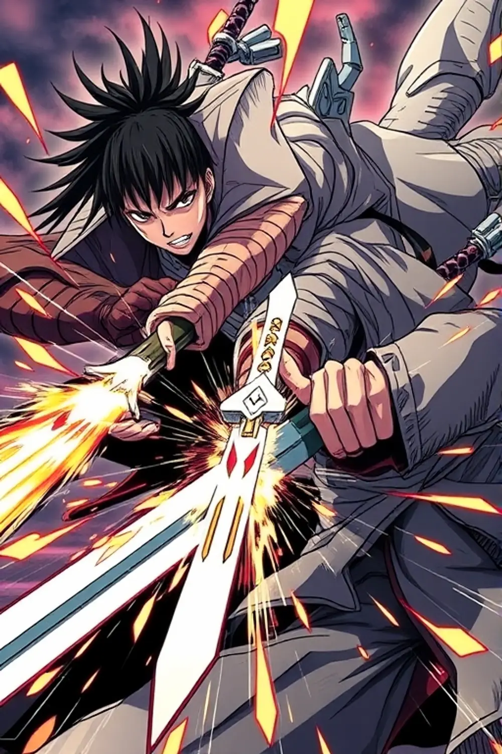 Dynamic Sword Clash - ai prompt image generator output target