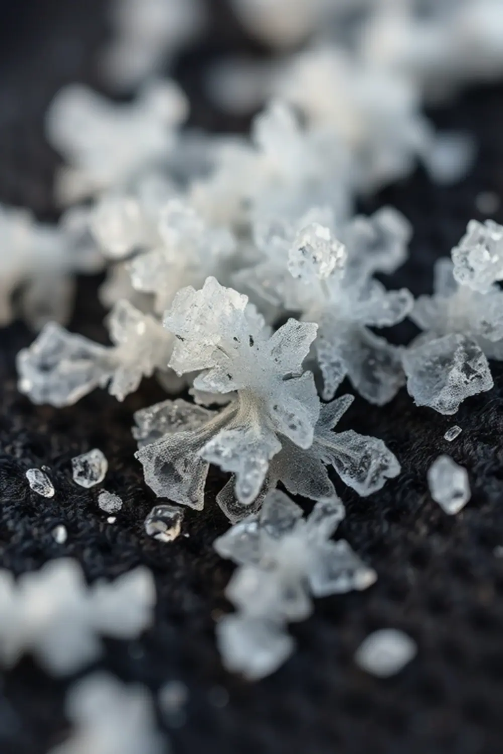 Flocons de neige en macrophotographie - ai prompt image generator output target