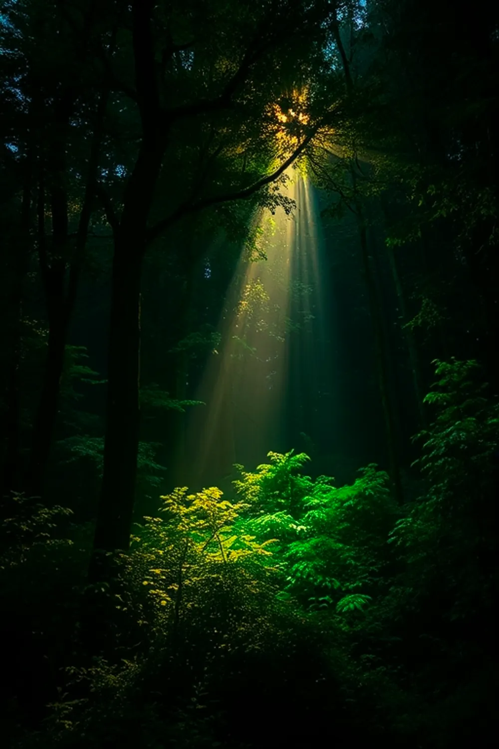 Forêt Éthérée Scénique - ai prompt image generator output target