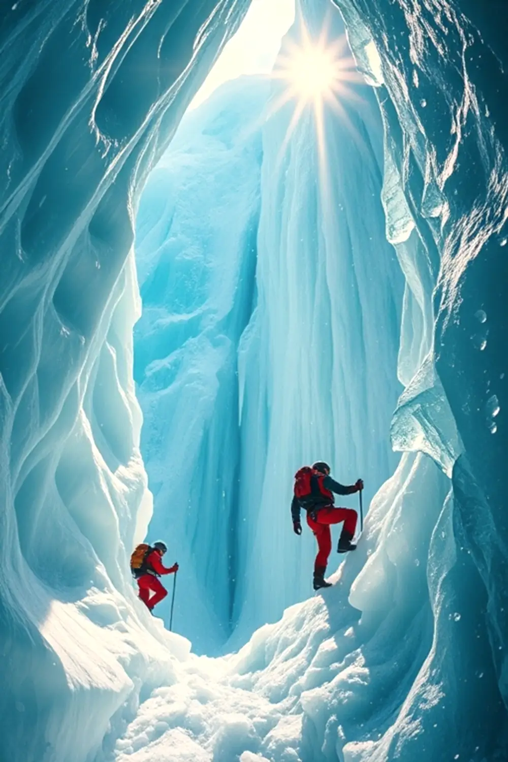 Frozen Waterfall Climbers: Icy Ascent — Photorealistic Prompts
