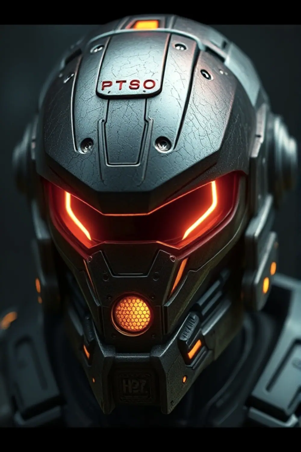 Hard Surface Mech Helmet - ai prompt image generator output target