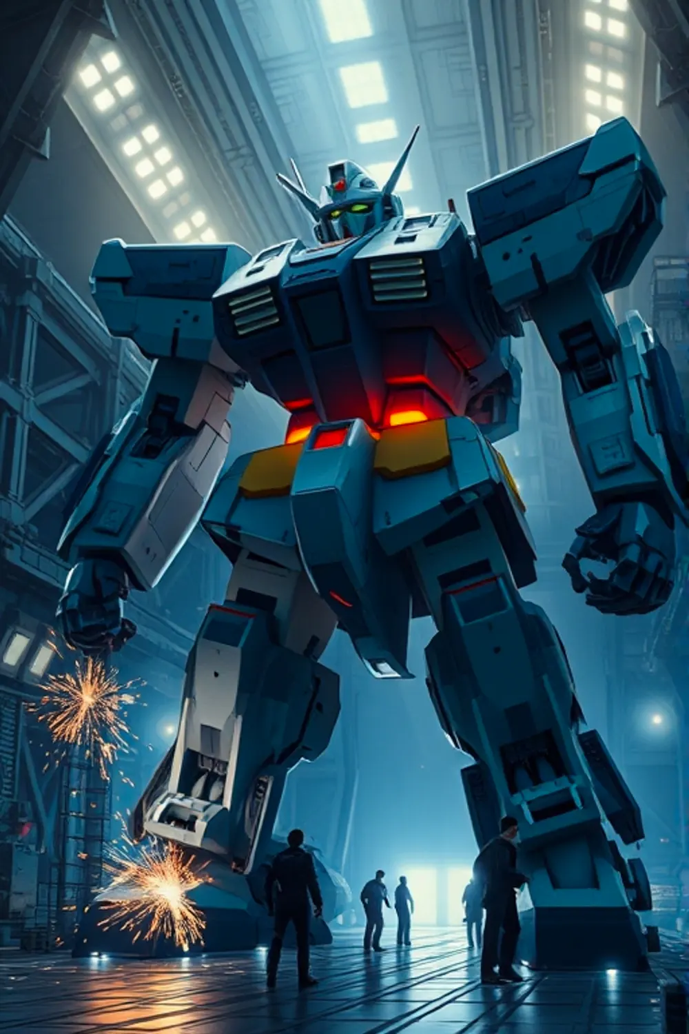 Mecha Repair Hangar - ai prompt image generator output target