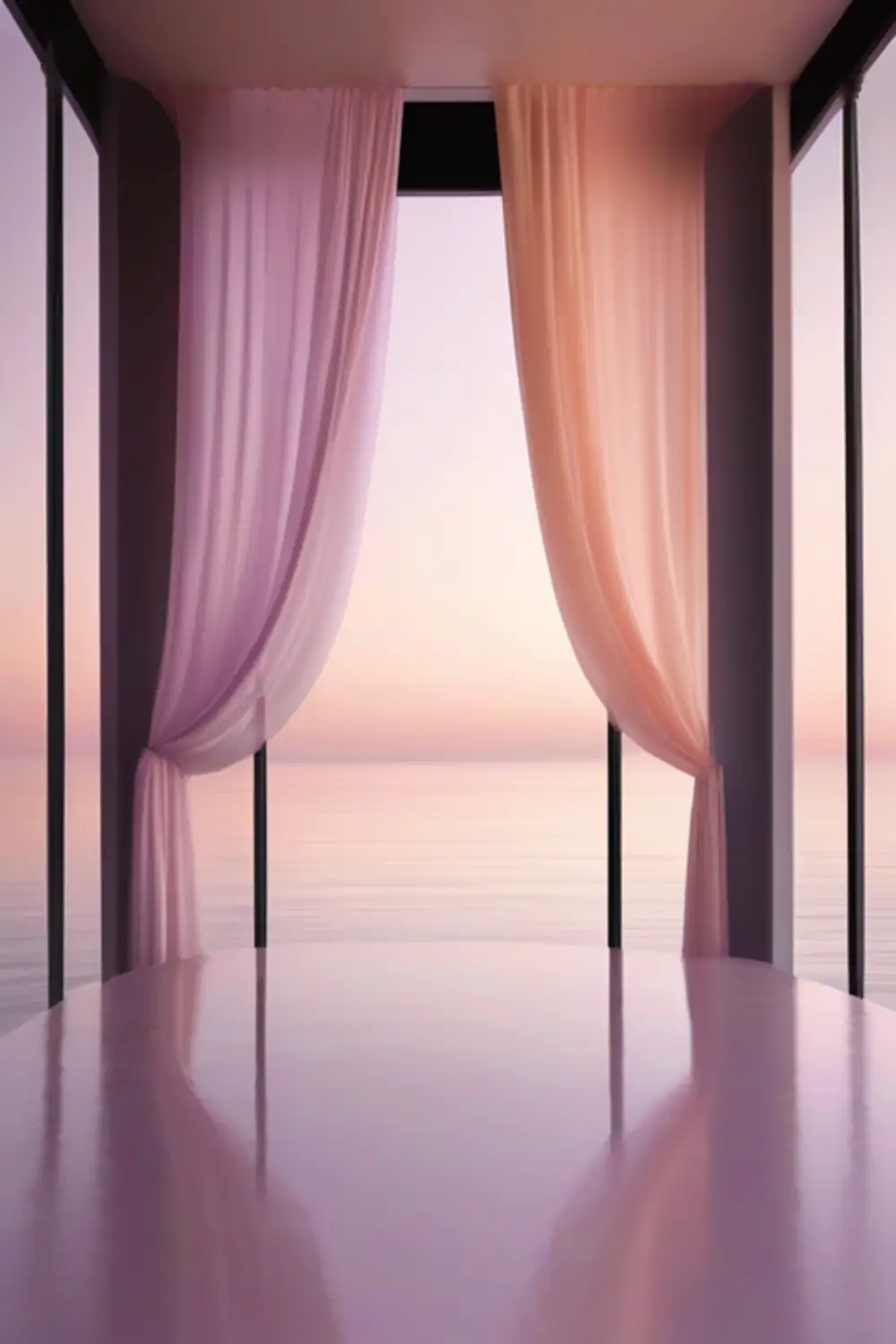 Pastel Minimalist Dreamscape: Floating Silk Canopy — Digital Art Prompts
