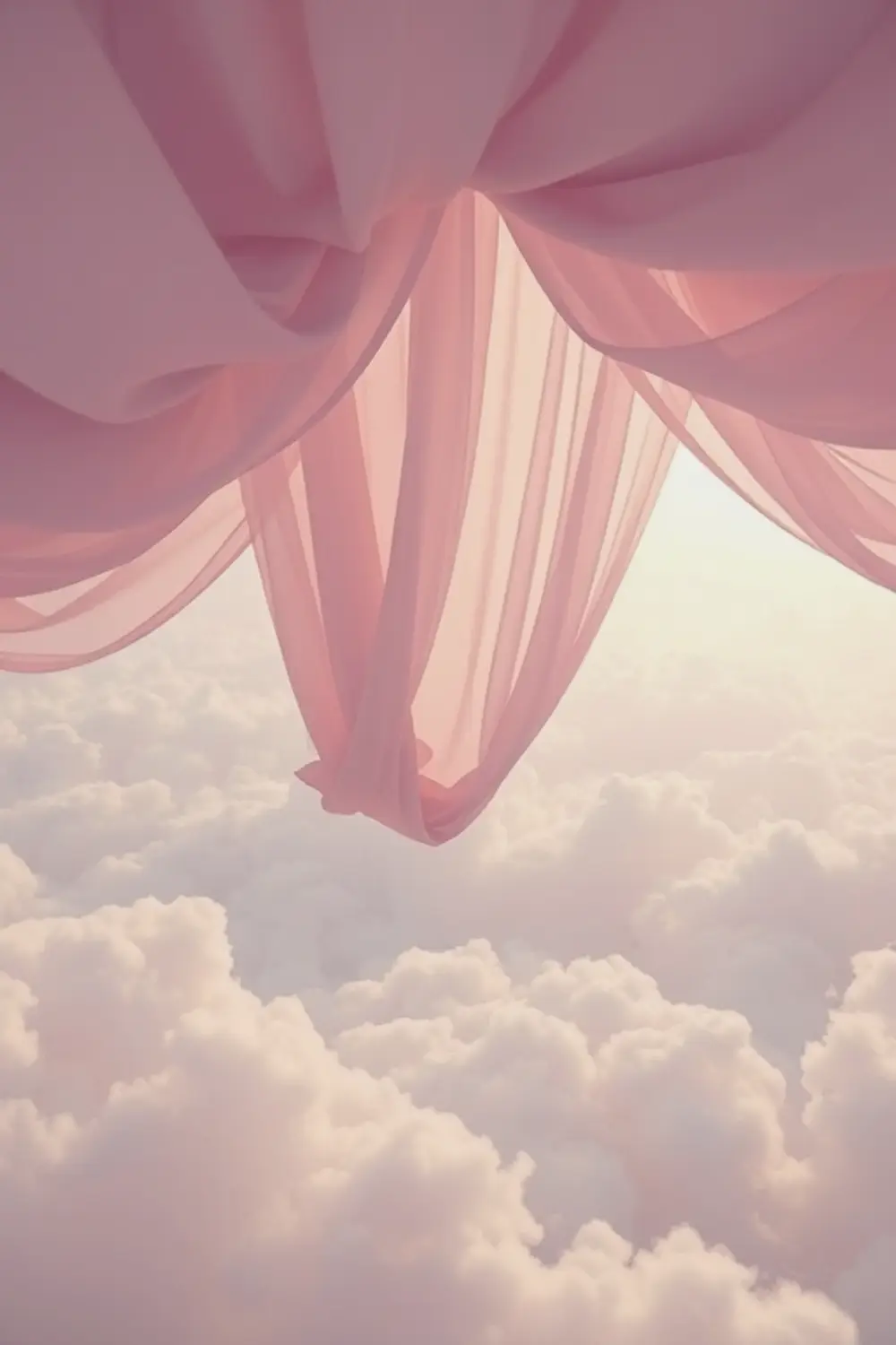 Pastel Dreamscape: Floating Silk Canopy - AI Generated Midjourney Art & Prompt Extraction