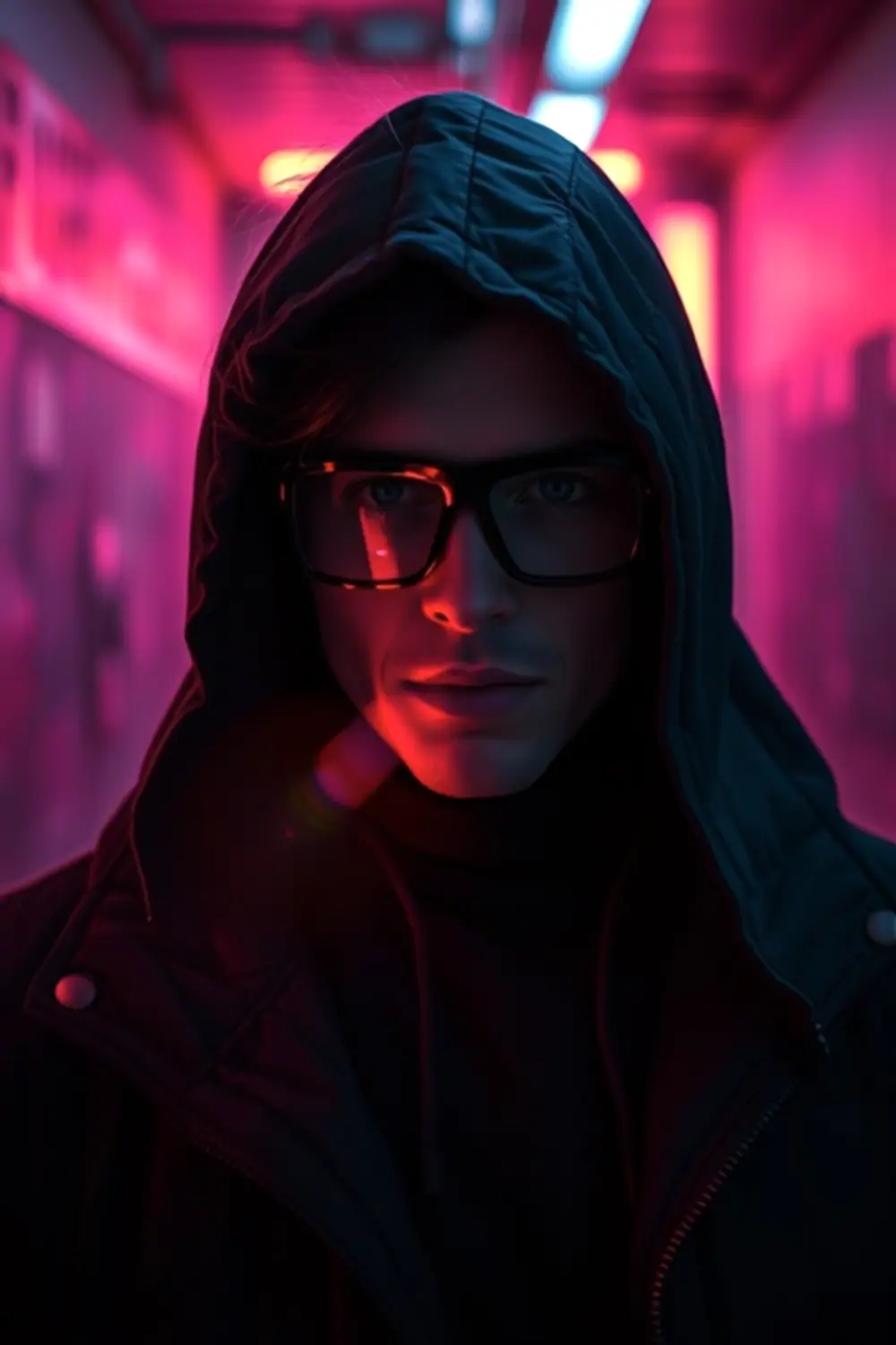 Portrait Cyberpunk Cinématographique - ai prompt image generator output target
