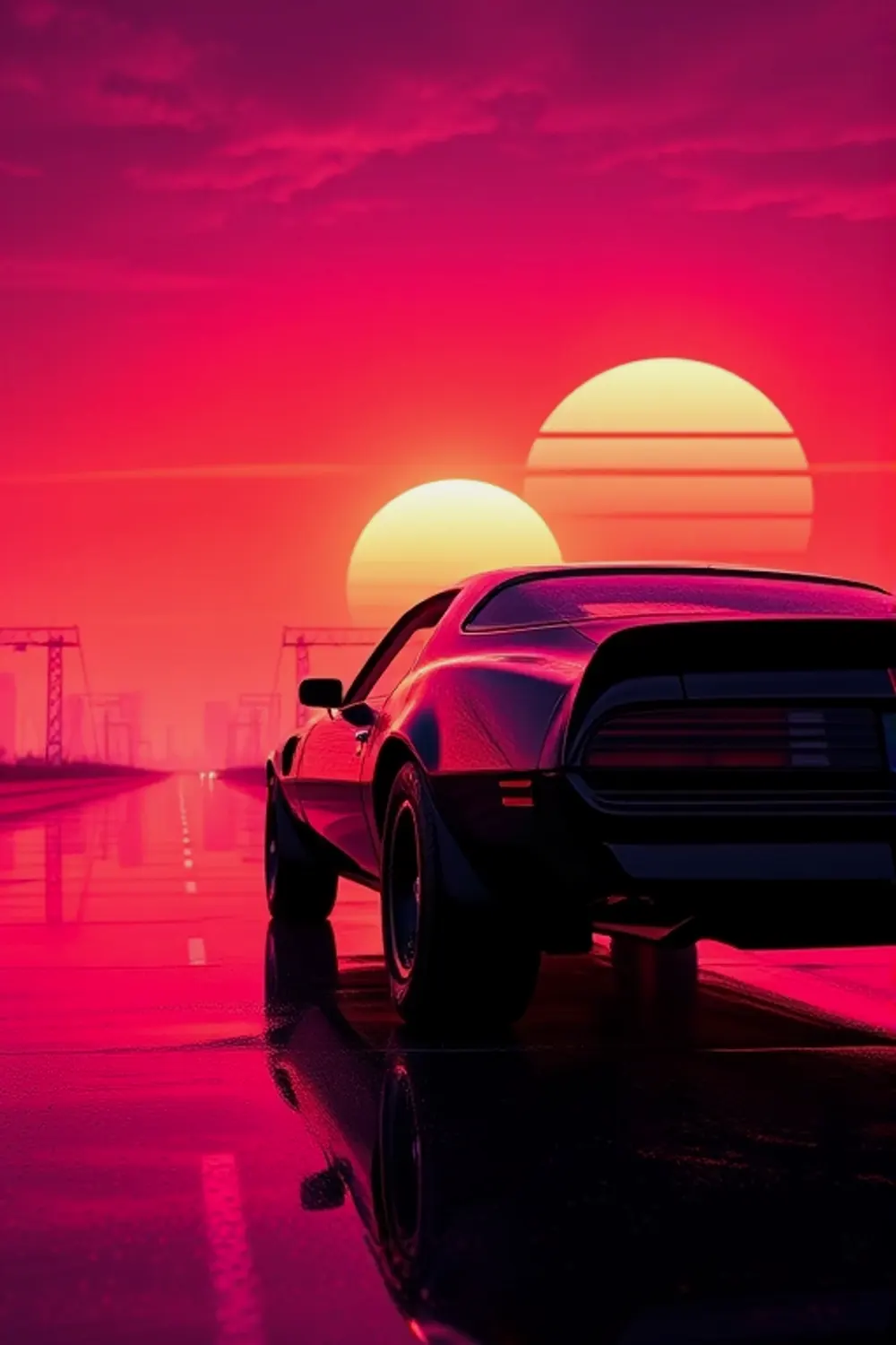 Neon Sunset Glow: Retro Synthwave Drive — Digital Art Prompts