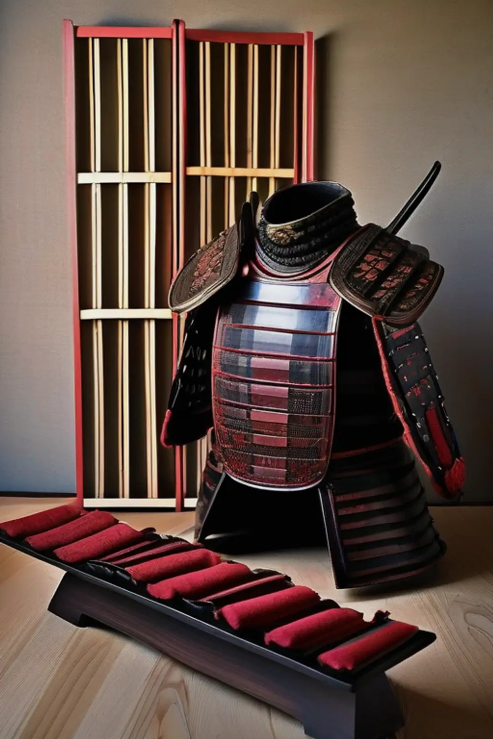 Ethereal Samurai Armor: Cherry Blossom Still Life