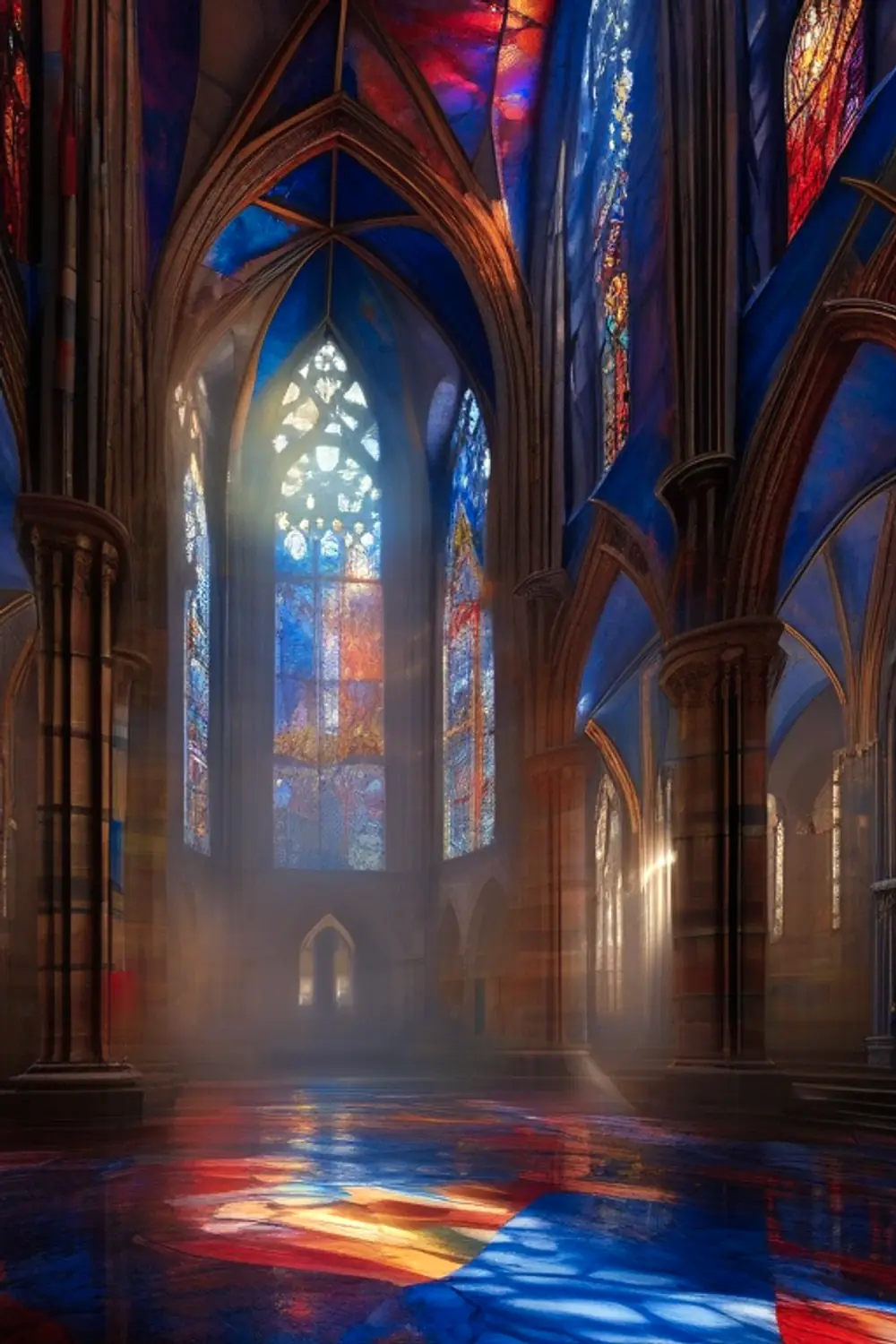 Neo-Gothic Stained Glass: Light Through Ruins - ai prompt image generator example