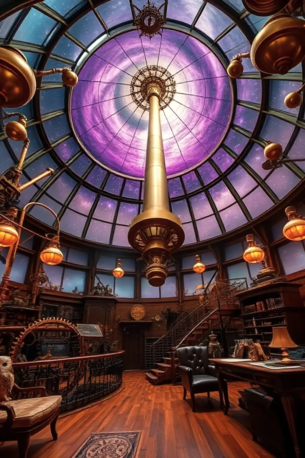 Steampunk Clockwork Observatory: Brass & Stars