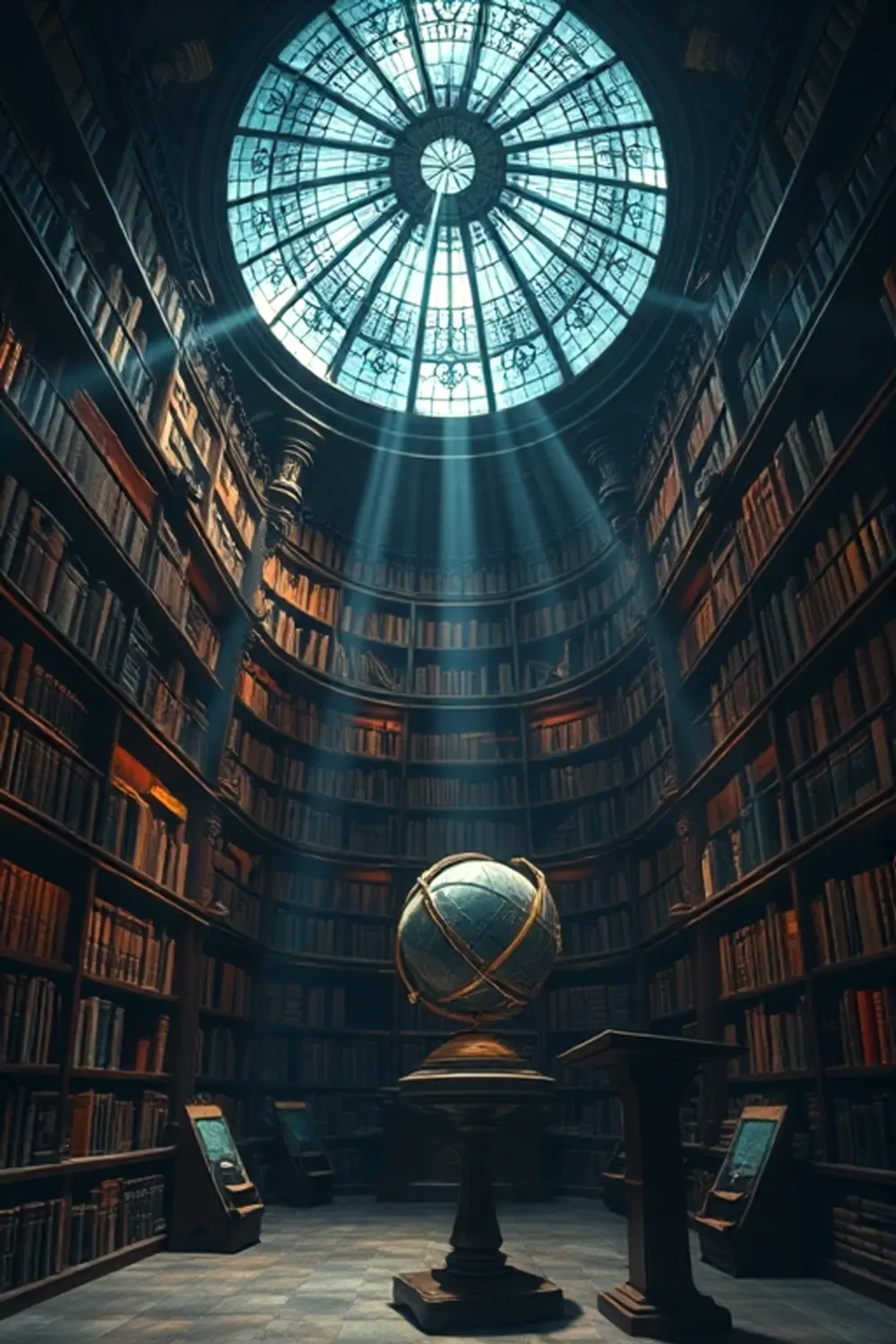Vintage Library Mood Board: Starlit Cosmic Nook — Photorealistic Prompts
