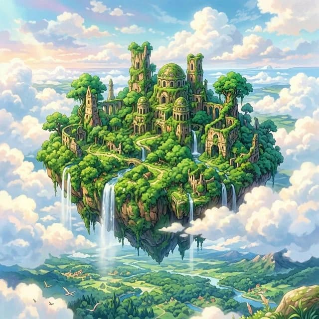 Studio Ghibli Landscape - ai prompt image generator example