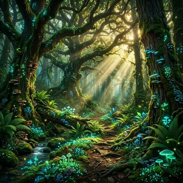 Ethereal Forest Scenic - ai prompt image generator example