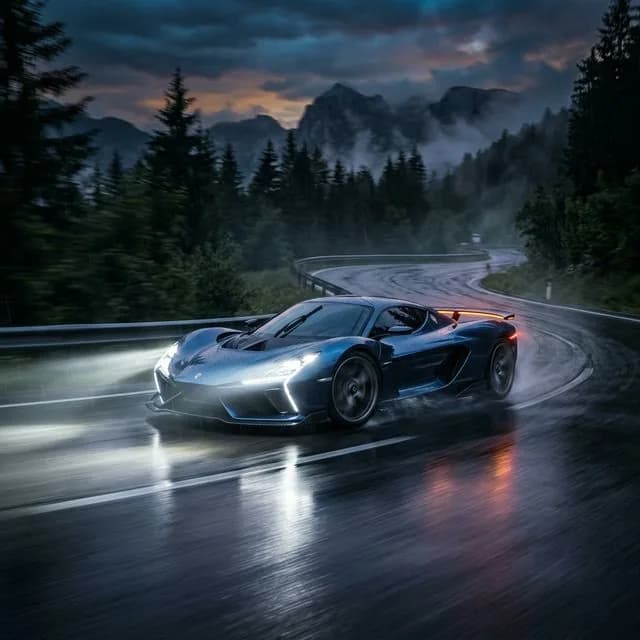 Futuristic Supercar - ai prompt image generator example