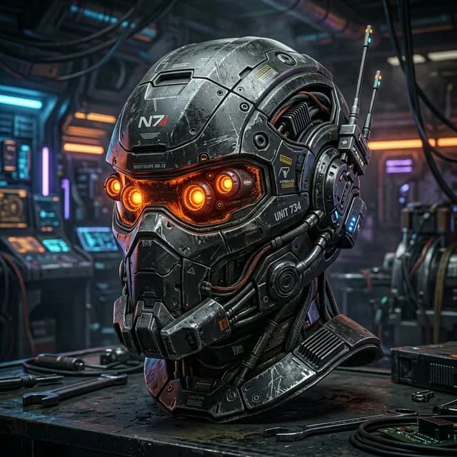 Hard Surface Mech Helmet