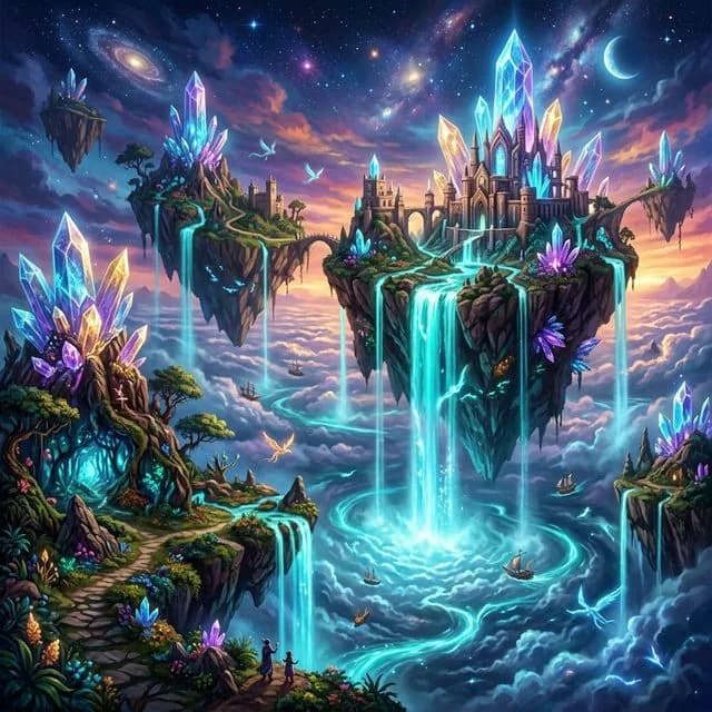 Surreal Floating Islands - ai prompt image generator example