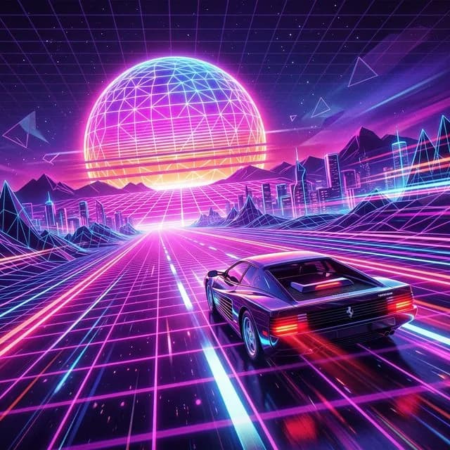 Retro Synthwave Sunset