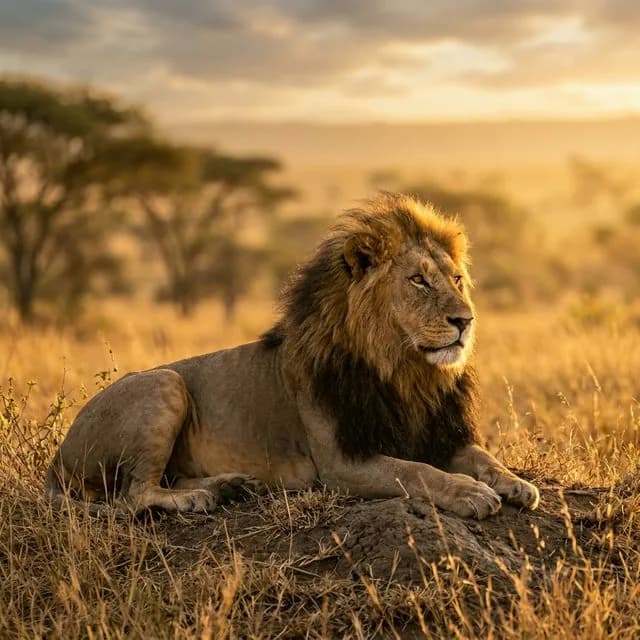 Lion of the Savanna - ai prompt image generator example