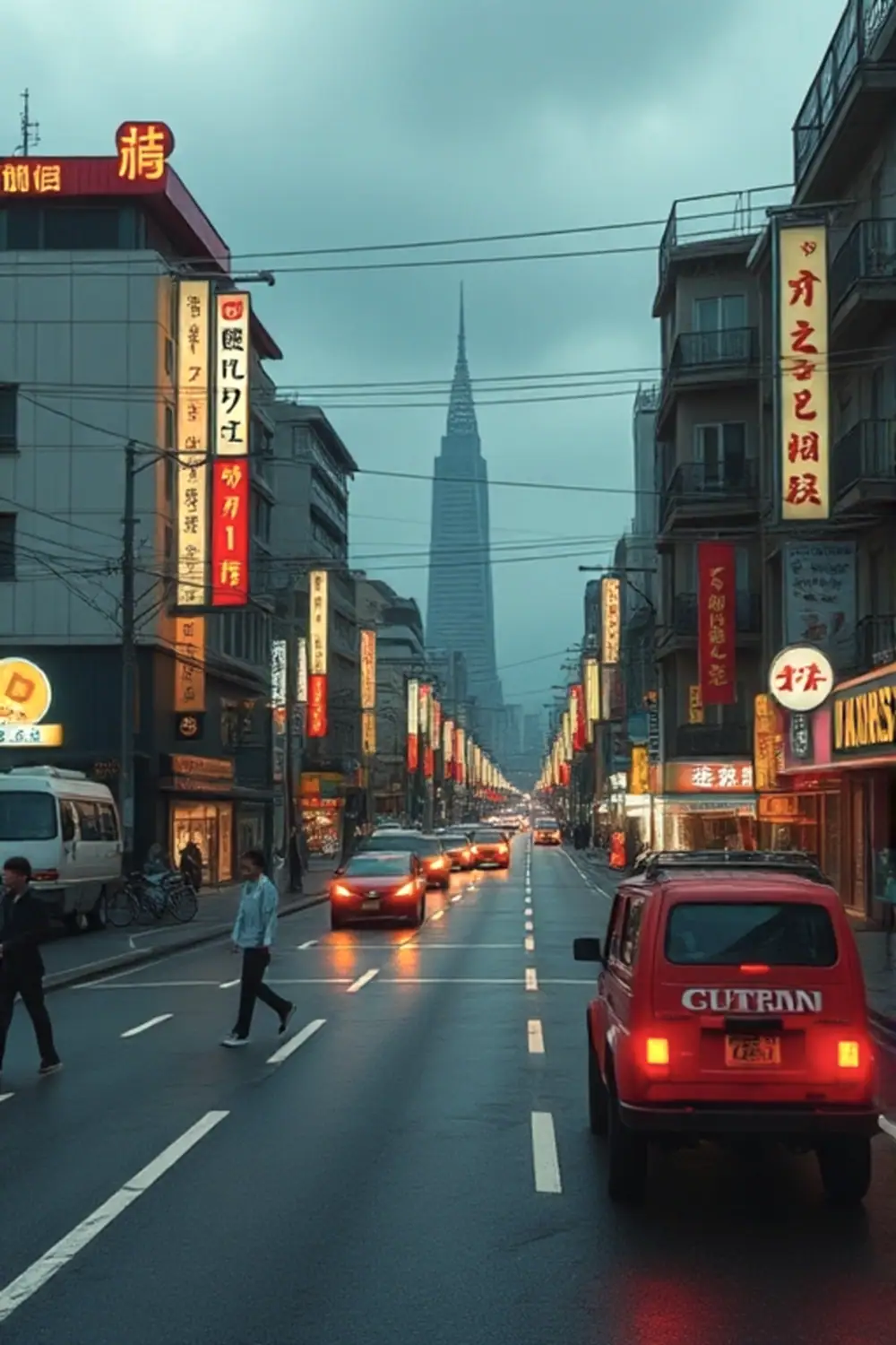 復古合成波日落 - ai prompt image generator output target