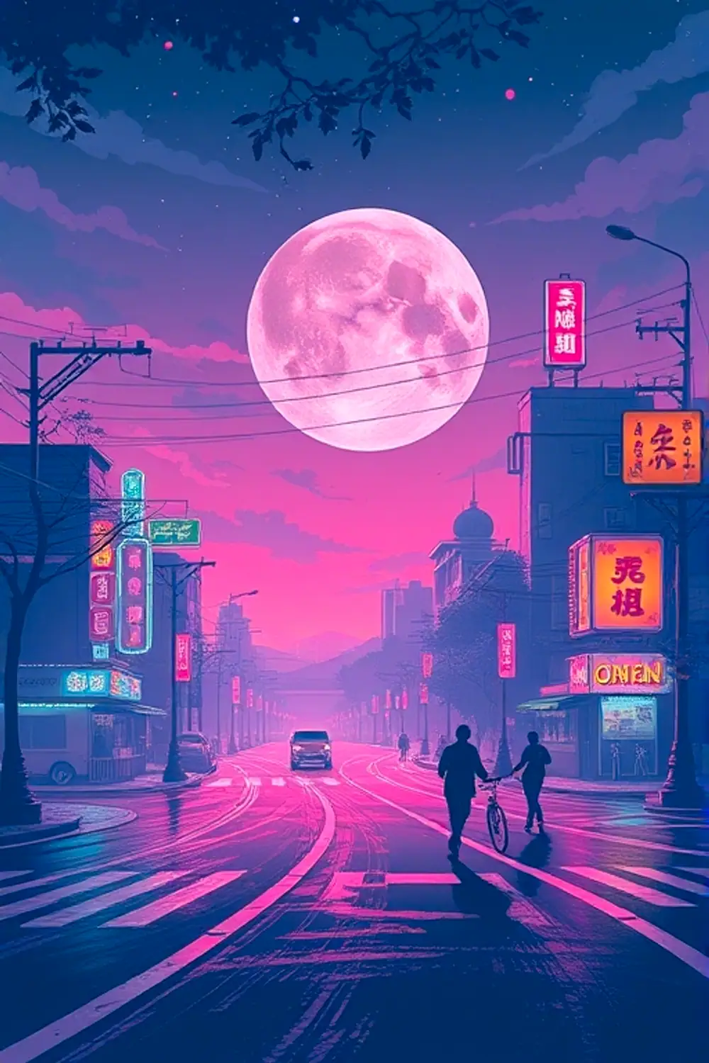 复古合成波日落 - ai prompt image generator output target