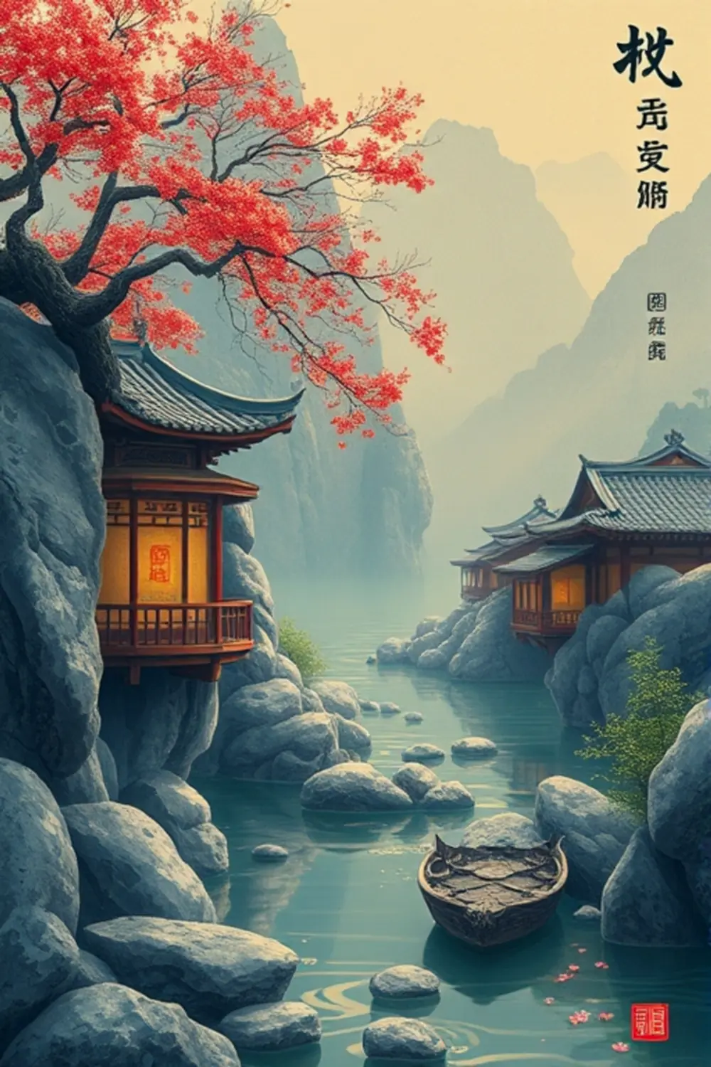 吉卜力風格風景 - ai prompt image generator output target