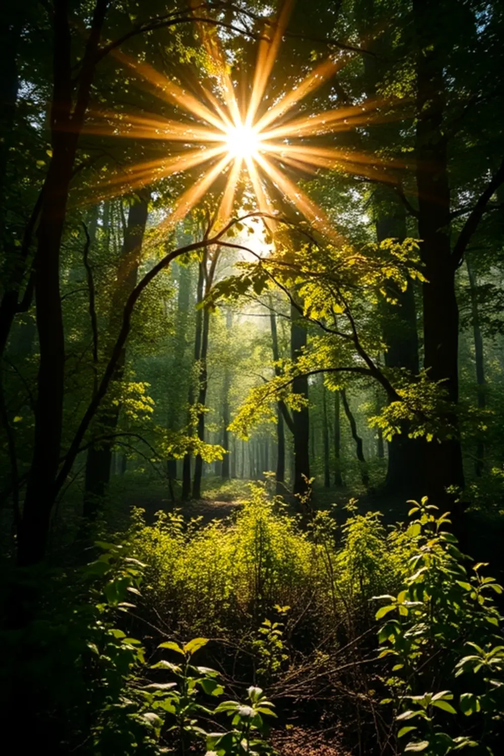 Ätherischer Wald Panoramablick - ai prompt image generator output target