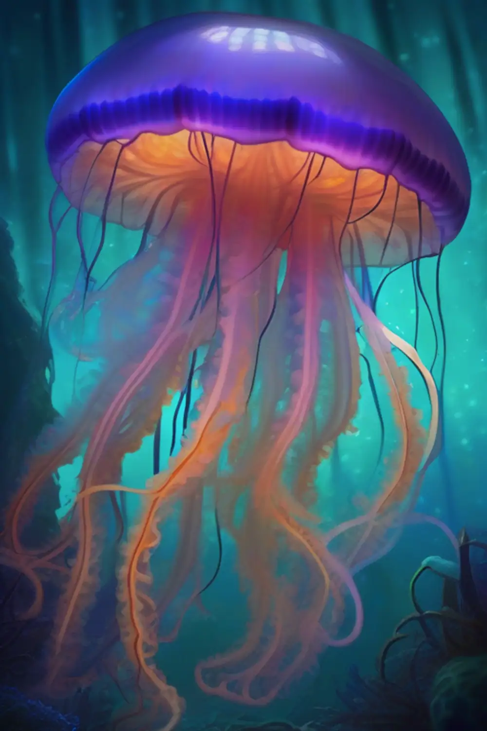 Luminous Abyss: Bioluminescent Deep Sea Dreamscape