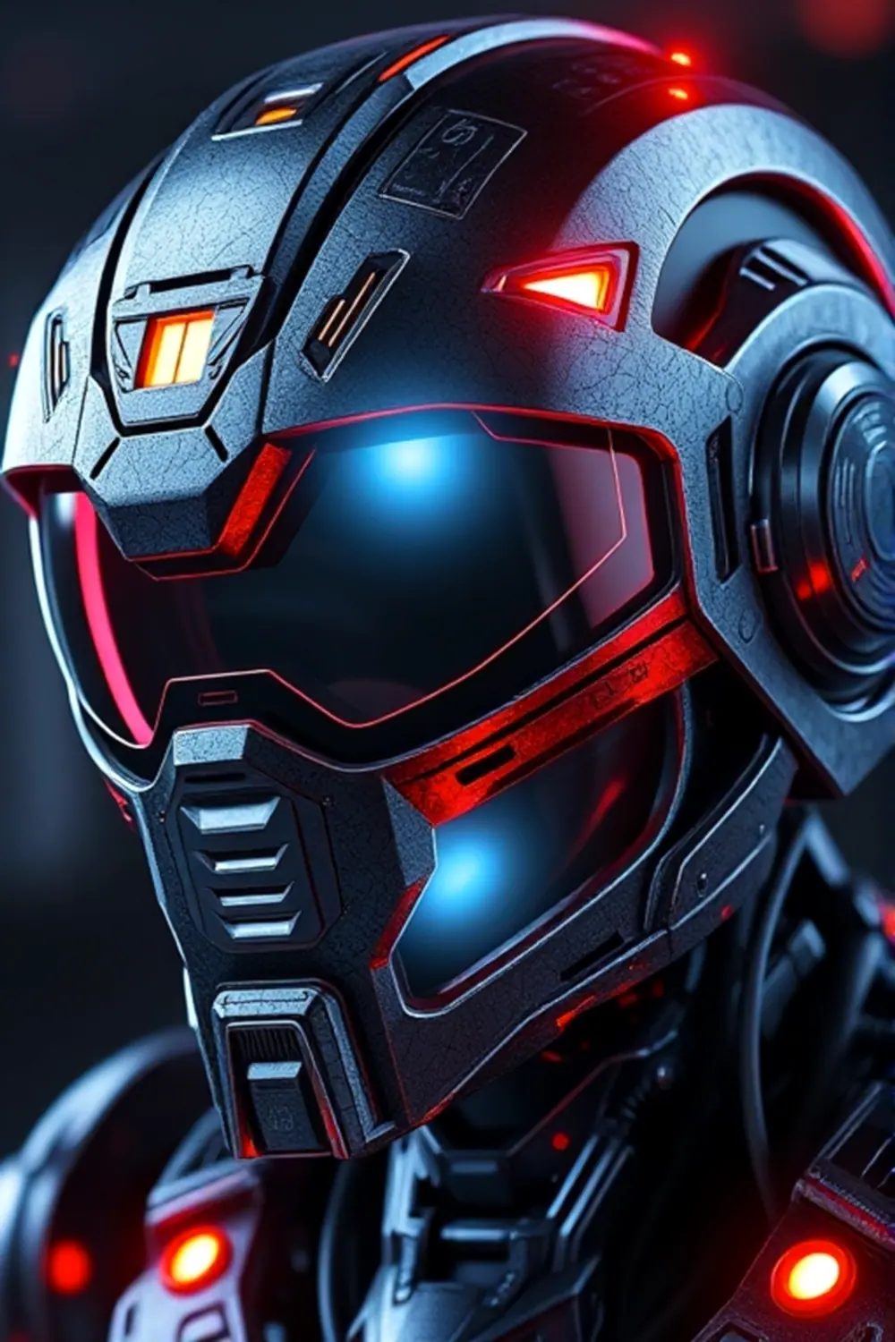 Casco Mecha Superficie Dura - ai prompt image generator output target