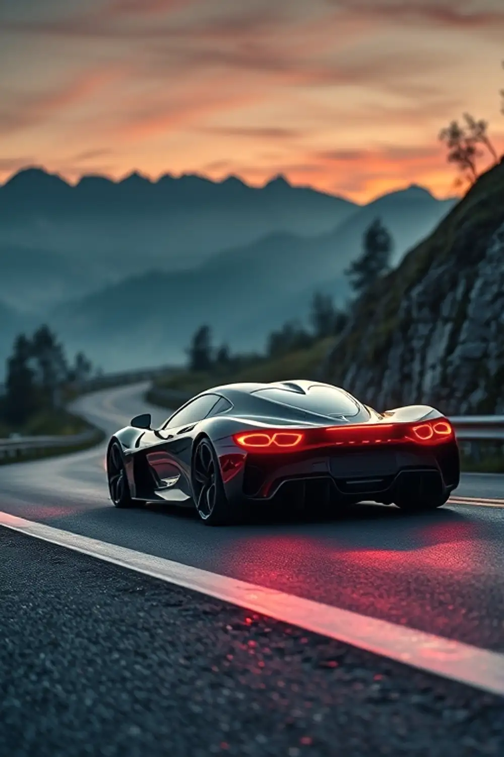 Futuristischer Supersportwagen - ai prompt image generator output target