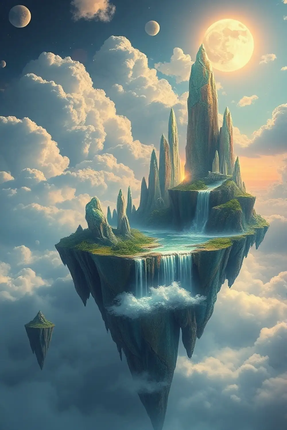 Islas Flotantes Surrealistas - ai prompt image generator output target