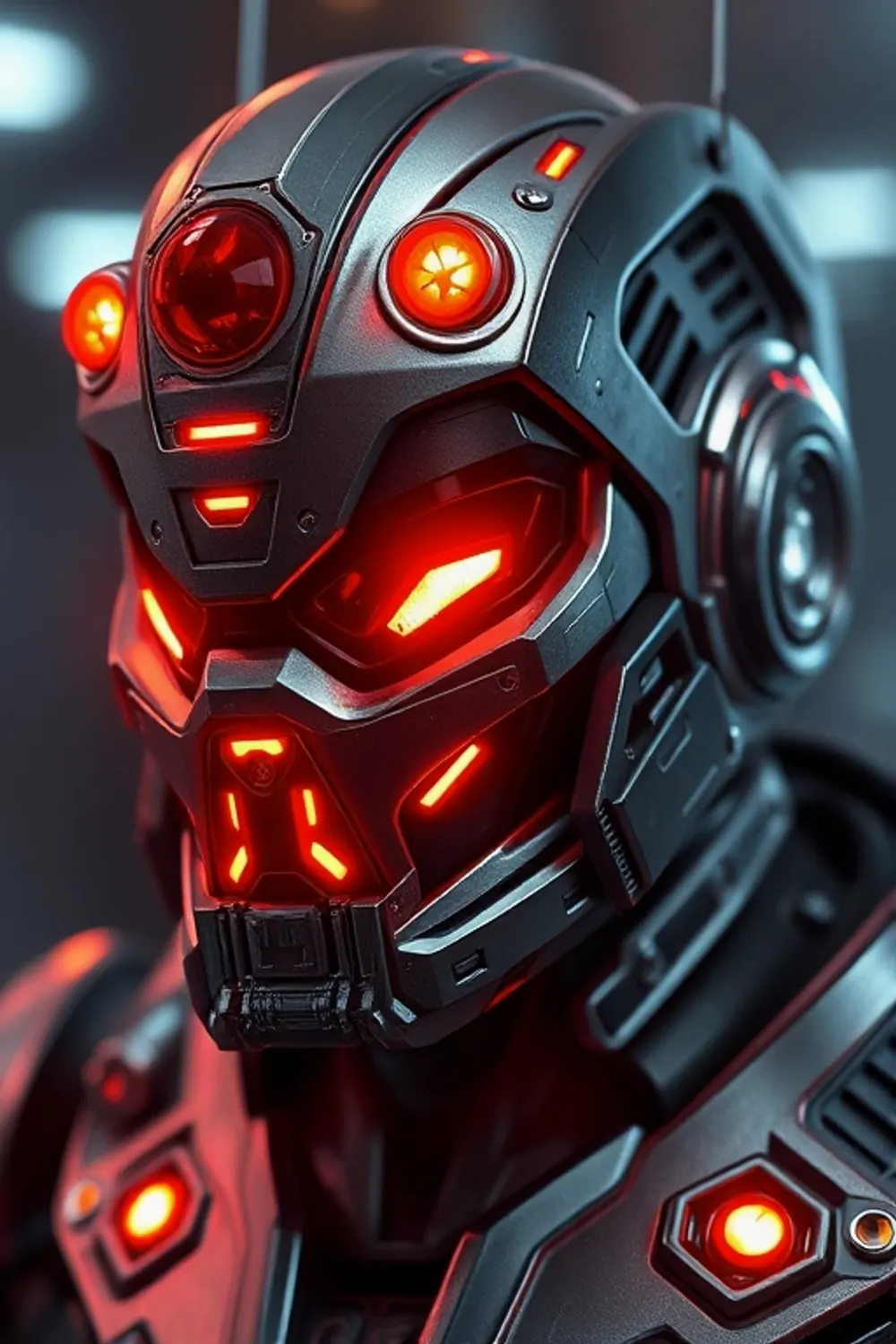 Mech-Helm aus Hartschale - ai prompt image generator output target