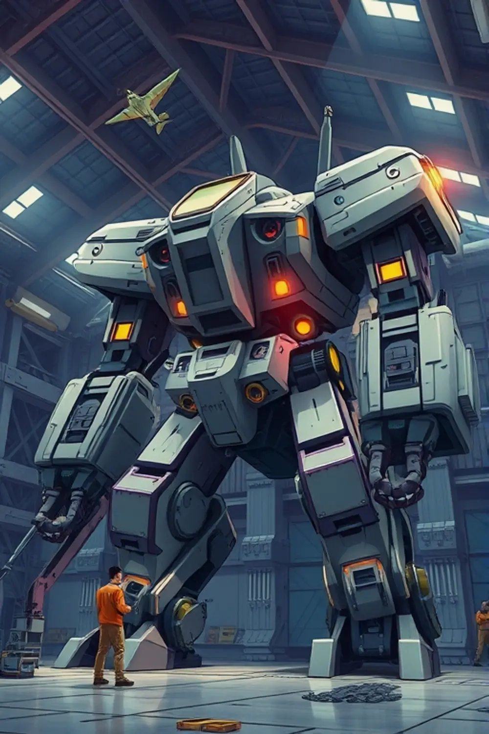 Mecha-Reparaturhangar - ai prompt image generator output target