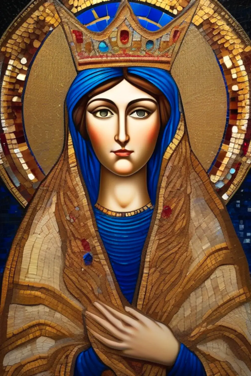 Byzantine Mosaic Portrait: Empress of Gold - ai prompt image generator example