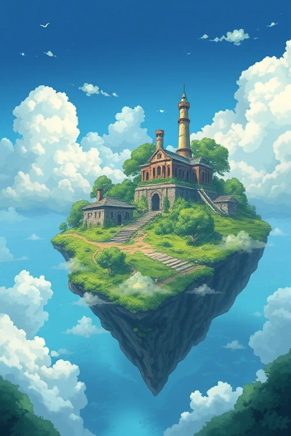 Paisaje de Studio Ghibli - ai prompt image generator output target