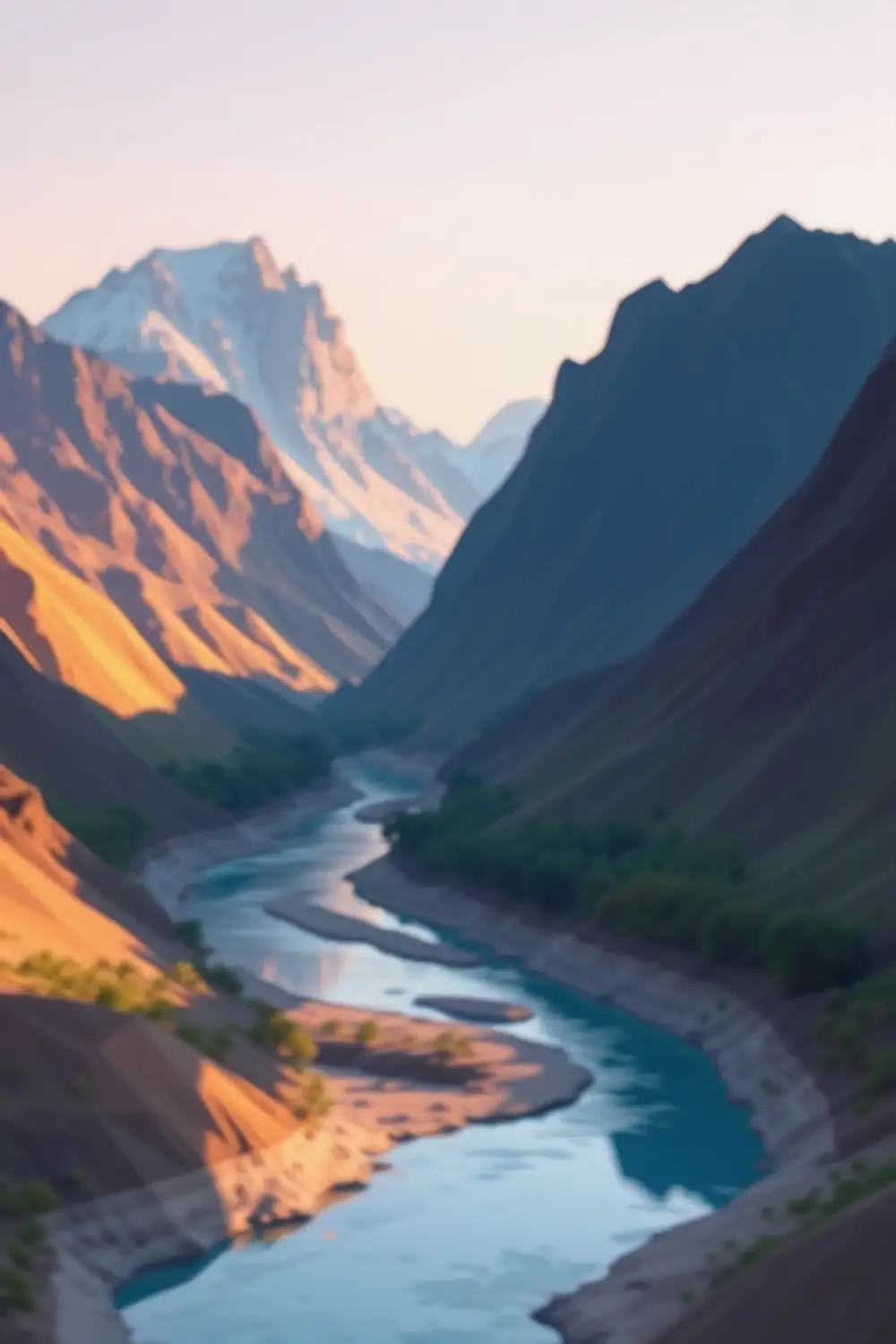 Río de Montaña Low Poly - ai prompt image generator output target