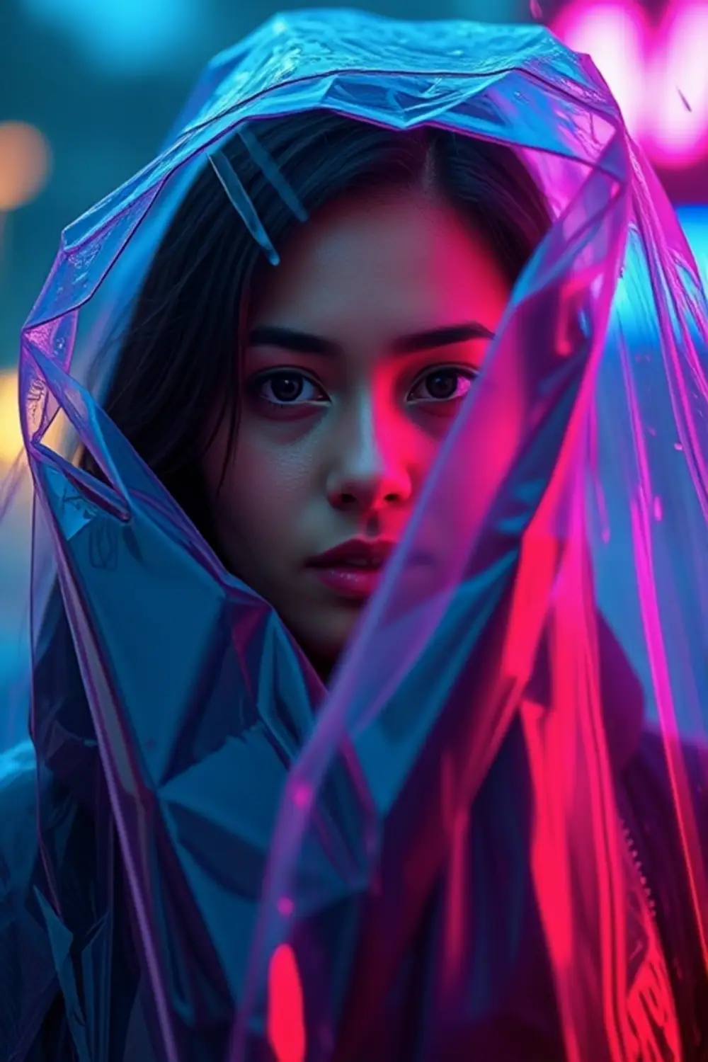 Retrato de Chuva Neon - ai prompt image generator output target