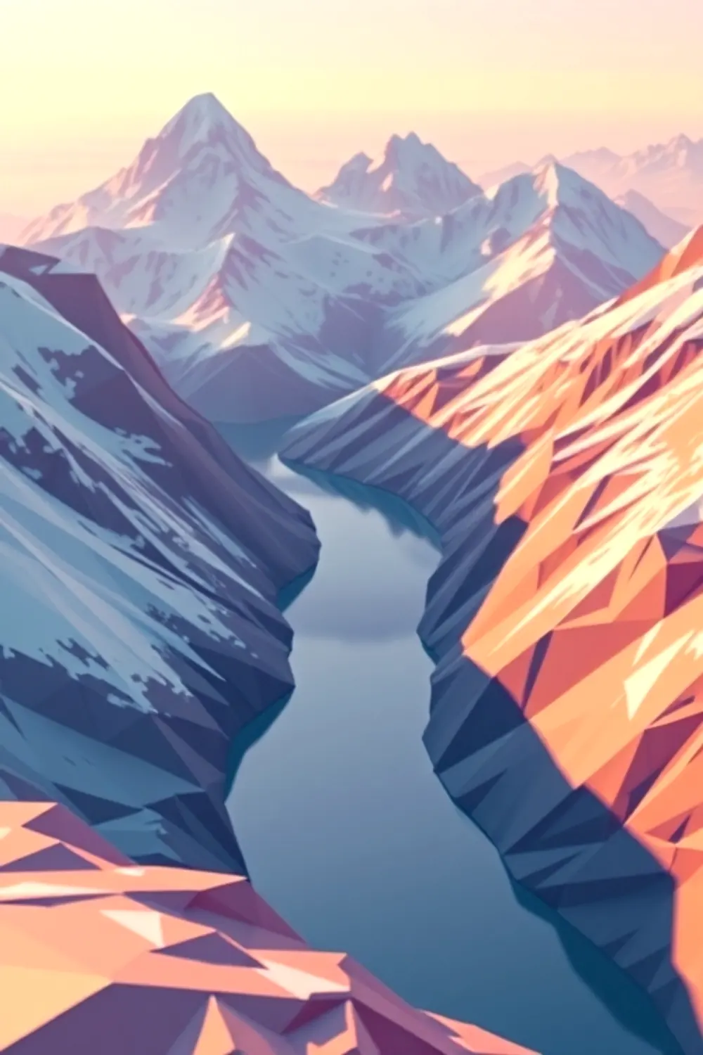 Rio da Montanha Low Poly - ai prompt image generator output target