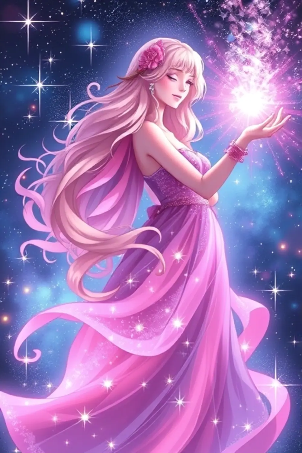 Scena di Ragazza Magica - ai prompt image generator output target