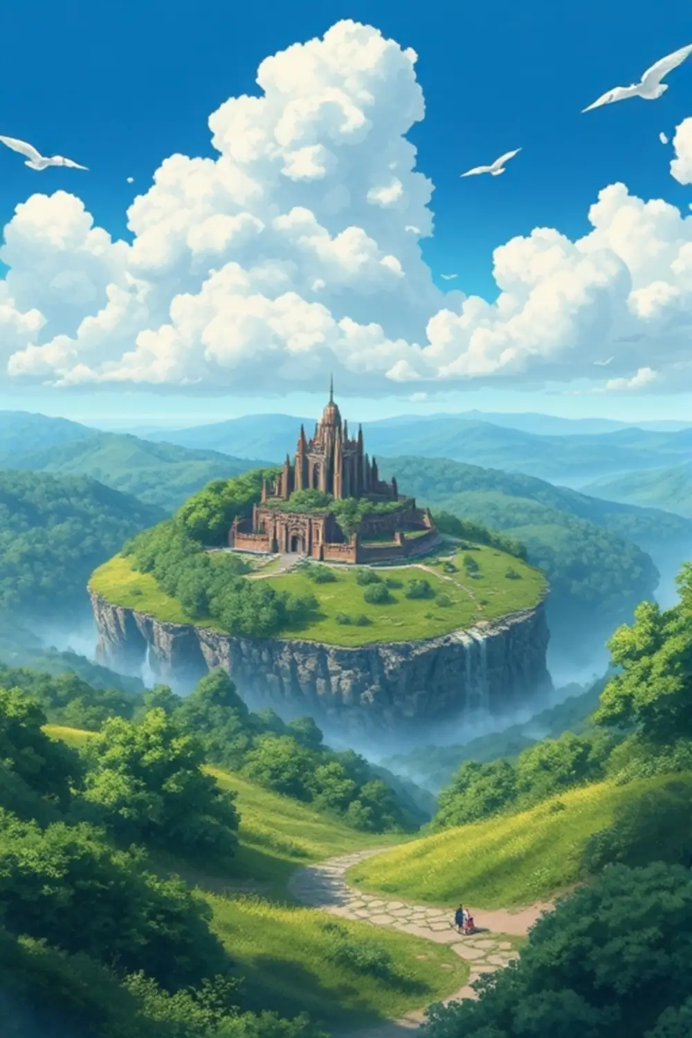 Studio Ghibli Landschaft - ai prompt image generator output target