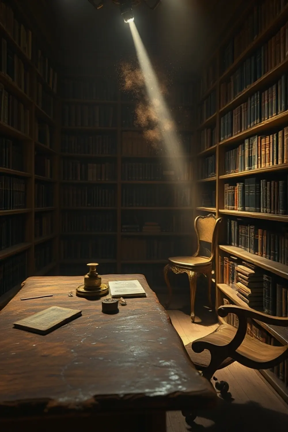 Vintage Library Mood Board: Dusty Sunbeam Glow - AI Generated Midjourney Art & Prompt Extraction